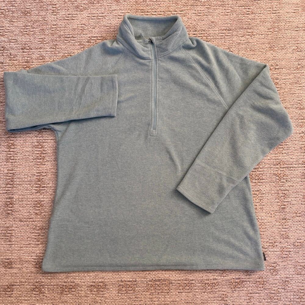 Eddie Bauer Fleece Pullover sweater shirt Women XL Blue Half Zip Poly ✨